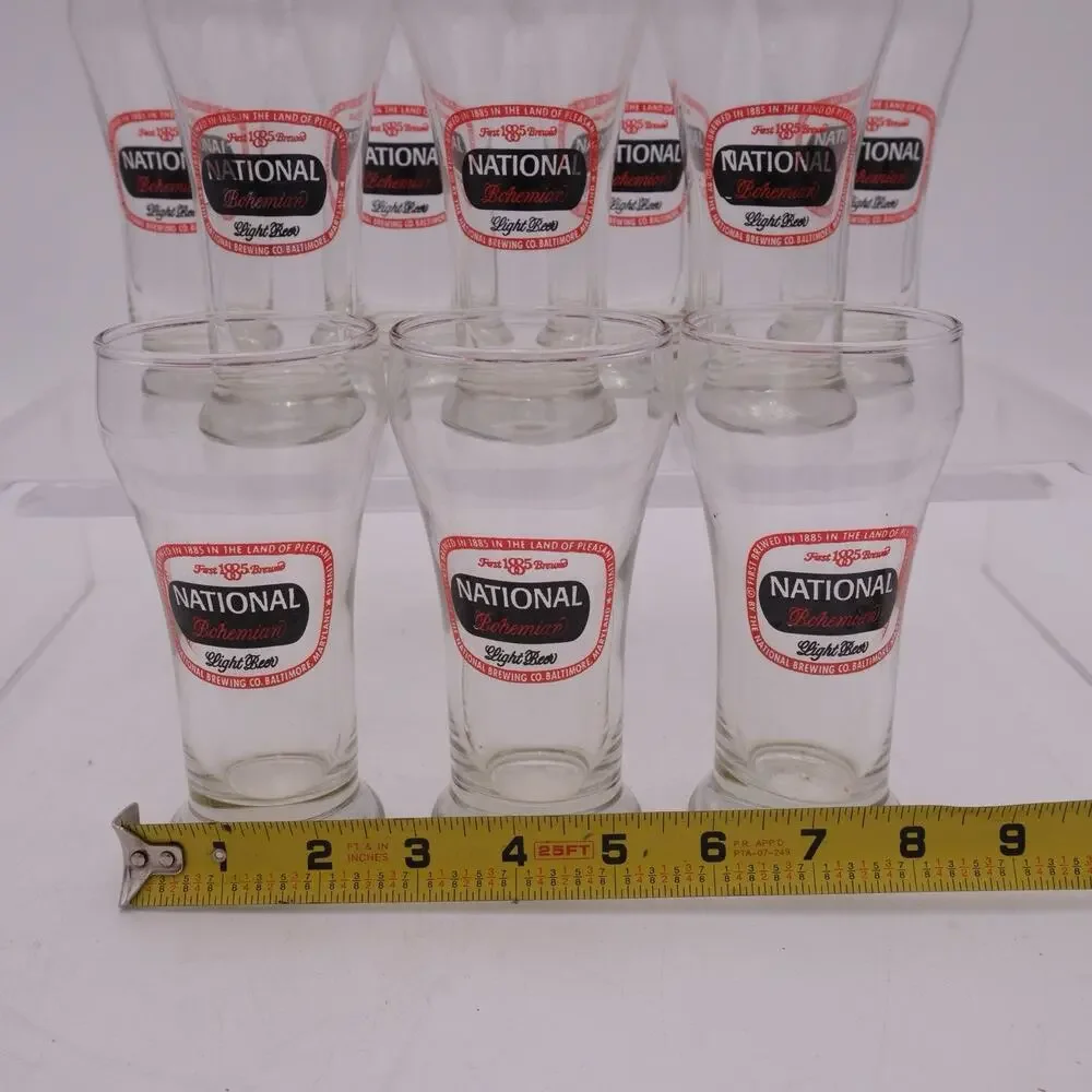 12 Vtg NATIONAL BOHEMIAN BEER ACL DRINKING GLASS NATIONAL BRG CO BALTIMORE MD